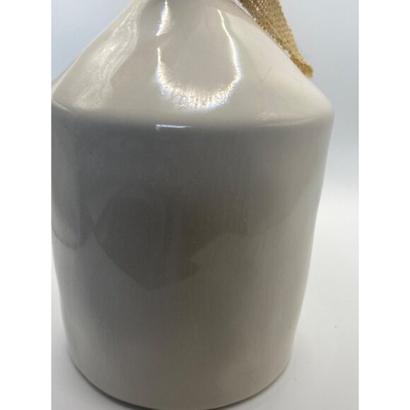 Rae Dunn Ceramic Birdhouse With Burlap Bow & "Rest" Text Blue - Picture 5 of 7